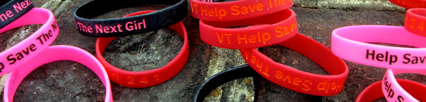 Help Save The Next Girl awareness wristbands